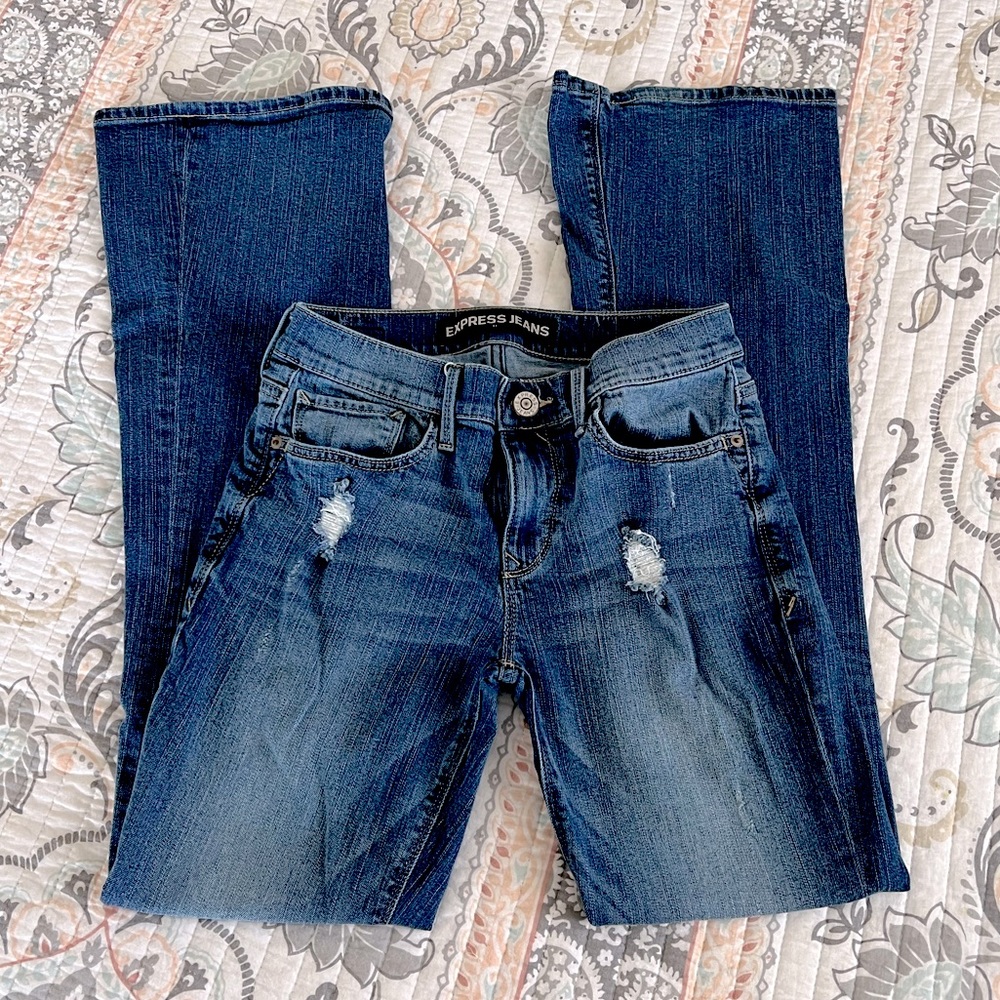Mid-Rise Express Flare Jeans